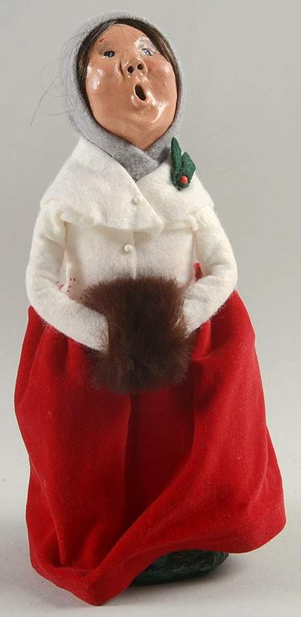 Traditional Assorted Carolers Girl In Red Velvet Skirt And White Top - No Box by Byers' Choice Ltd-1