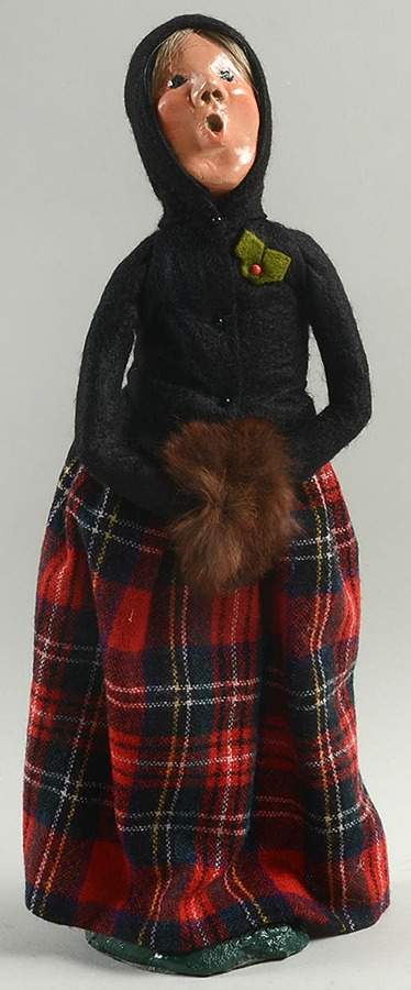 Traditional Assorted Carolers Woman In Plaid Skirt-Black Top - No Box by Byers' Choice Ltd-1