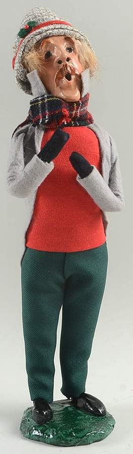 Traditional Assorted Carolers Mustache Man-Grey With Red Vest - No Box by Byers' Choice Ltd-1