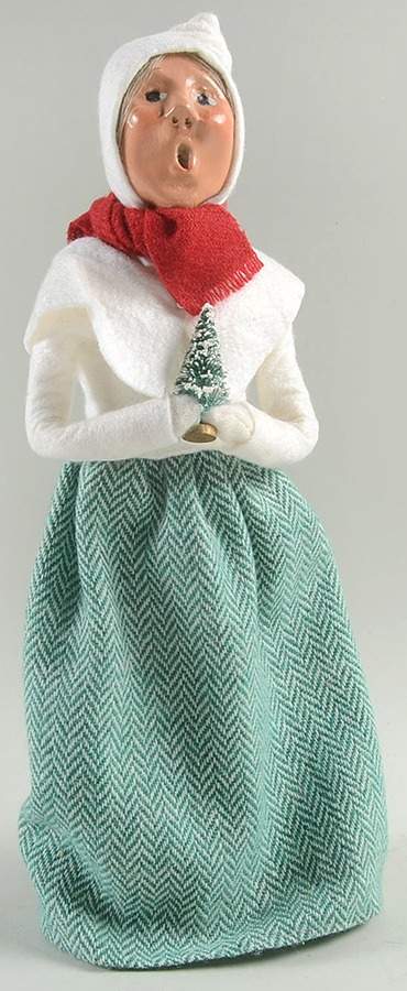Traditional Assorted Carolers Woman With Tree- White - No Box by Byers' Choice Ltd-1
