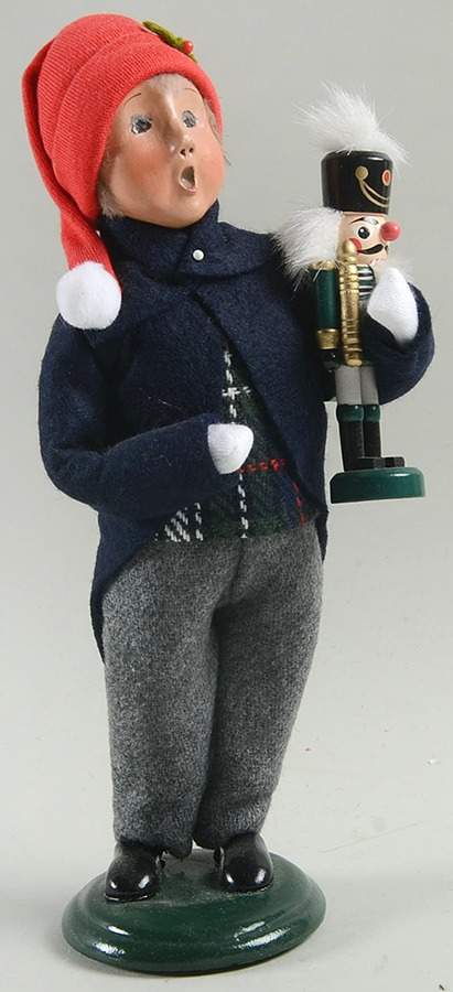 Traditional Assorted Carolers Boy With Nutcracker-Blue Coat - No Box by Byers' Choice Ltd-1