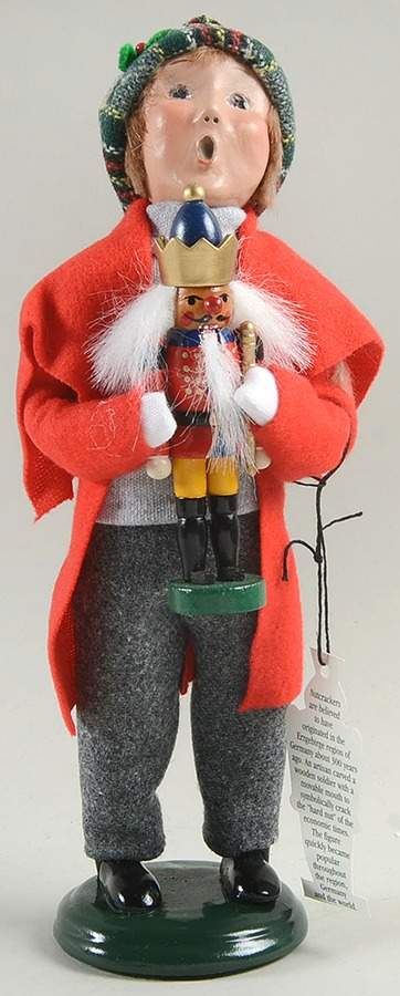 Traditional Assorted Carolers Boy With Nutcracker-Red Coat - No Box by Byers' Choice Ltd-1
