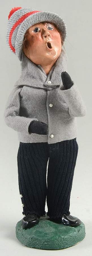 Traditional Assorted Carolers Boy In Grey Coat And Hat - No Box by Byers' Choice Ltd-1