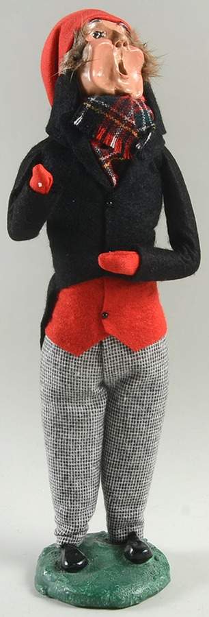 Traditional Assorted Carolers Man With Music-Black Coat In Red Vest  - No Box by Byers' Choice Ltd-1