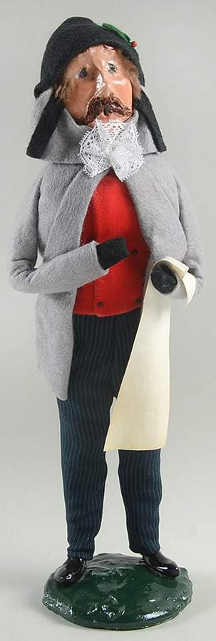Traditional Assorted Carolers Man In Red Vest With Lace And Sheet - No Box by Byers' Choice Ltd-1