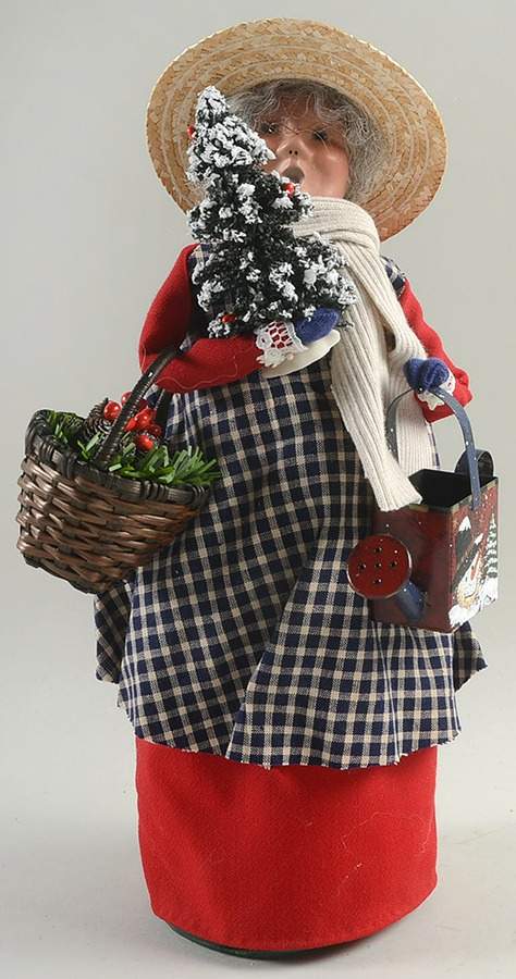 Traditional Assorted Carolers Grandmother Gardener With Tree And Baske - No Box by Byers' Choice Ltd-1