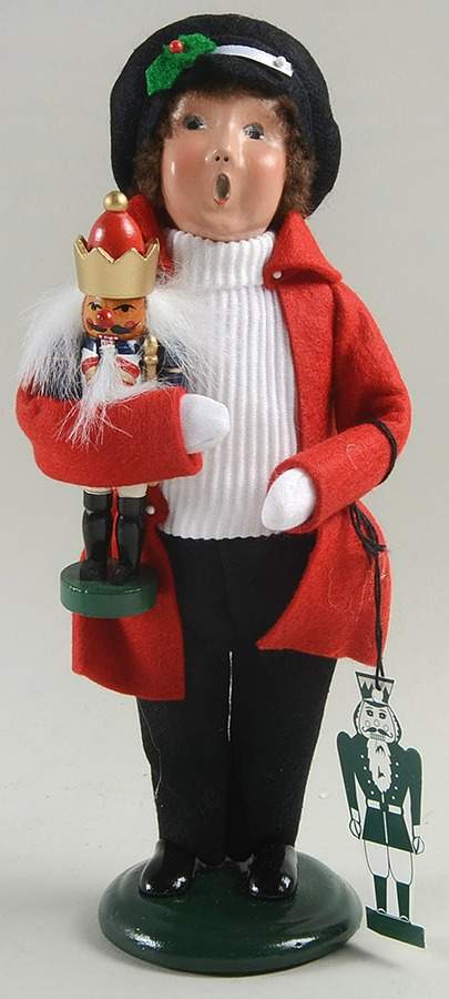 Traditional Assorted Carolers Boy With Nutcracker-Red Coat - No Box by Byers' Choice Ltd-1