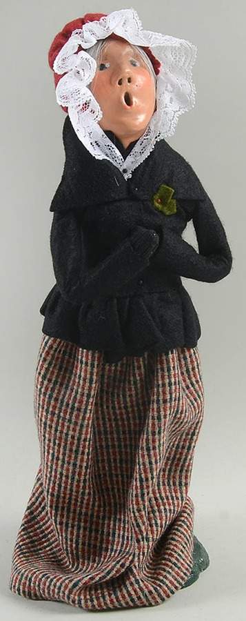 Traditional Assorted Carolers Grandmother In Black Coat Brown Plaid  - No Box 108 by Byers' Choice Ltd-1