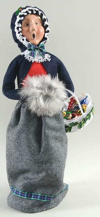 Traditional Assorted Carolers Woman With Muff & Ornaments - No Box Nb1251 by Byers' Choice Ltd-1