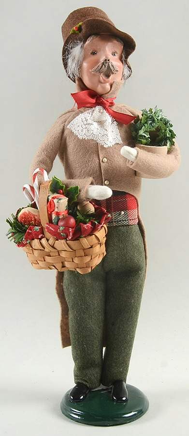 Traditional Assorted Carolers Grandfather With Basket & Flower Pot - No Box Nb1248 by Byers' Choice Ltd-1