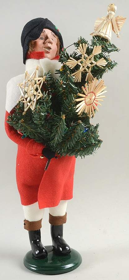 Traditional Assorted Carolers Man With Straw Ornaments Tree - No Box Nb1240 by Byers' Choice Ltd-1