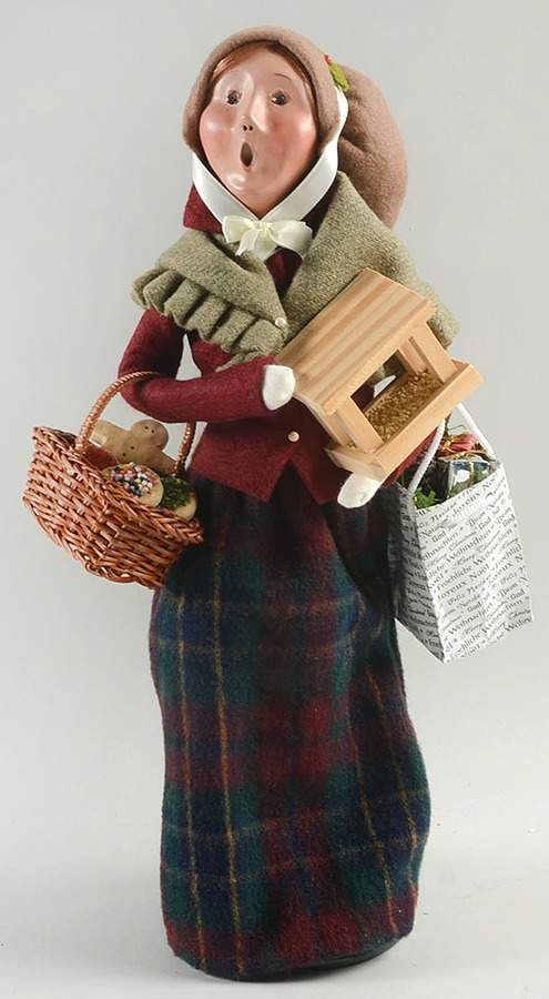 Traditional Assorted Carolers Shopper Woman With Birdhouse - No Box Nb1235 by Byers' Choice Ltd-1