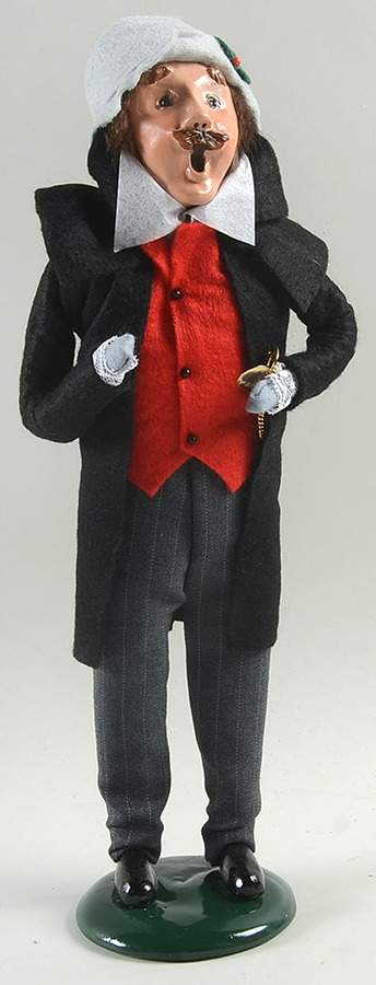 Traditional Assorted Carolers Mustache Man With Pocket Watch - No Box Nb1231 by Byers' Choice Ltd-1