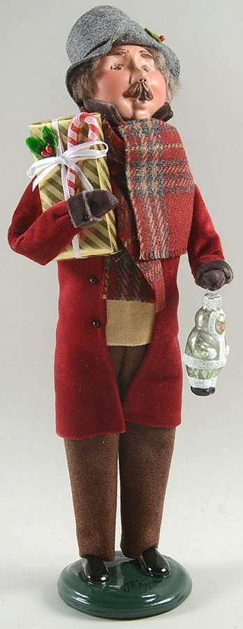 Specialty Families Burgundy - Man With Ornament - No Box by Byers' Choice Ltd-1
