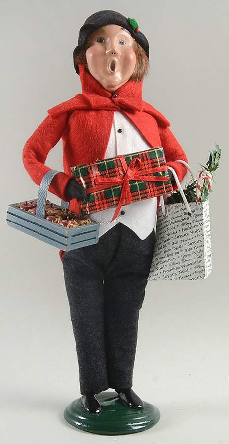 Traditional Assorted Carolers Shopper Man With Apples - No Box Nb1226 by Byers' Choice Ltd-1