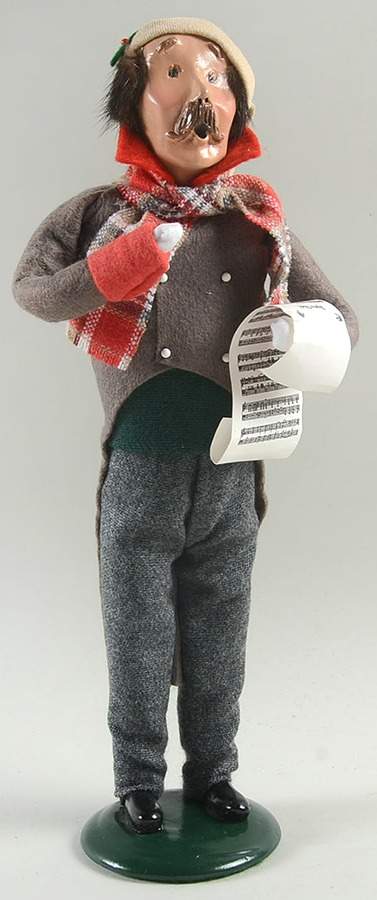 Traditional Assorted Carolers Mustache Man With Music-Brown Coat - No Box Nb1224 by Byers' Choice Ltd-1