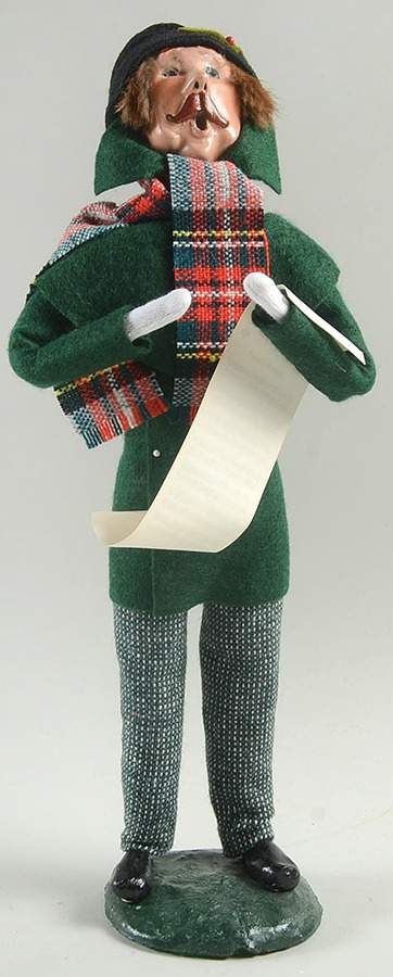 Traditional Assorted Carolers Mustache Man With Music-Green Coat - No Box Nb1262 by Byers' Choice Ltd-1