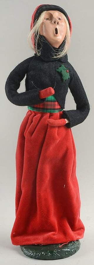 Traditional Assorted Carolers Woman With Black Coat/Red Skirt - No Box Nb1318 by Byers' Choice Ltd-1