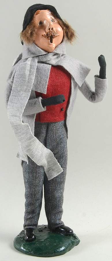 Traditional Assorted Carolers Mustache Man With Grey Coat - No Box Nb1314 by Byers' Choice Ltd-1