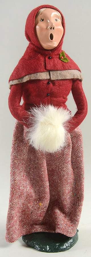 Traditional Assorted Carolers Woman With Muff-Red Outfit - No Box Nb1312 by Byers' Choice Ltd-1