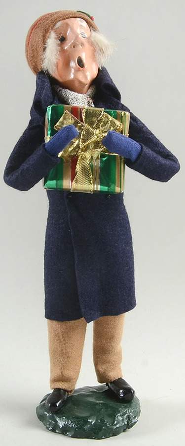 Traditional Assorted Carolers Grandfather With Gift-Blue Coat - No Box Nb1292 by Byers' Choice Ltd-1