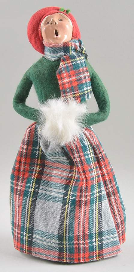Traditional Assorted Carolers Woman With Muff-Red Plaid Skirt And Scar - No Box by Byers' Choice Ltd-1