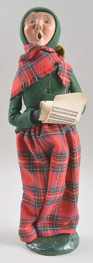 Traditional Assorted Carolers Woman With Sheet Music-Red Plaid Skirt - No Box by Byers' Choice Ltd-1
