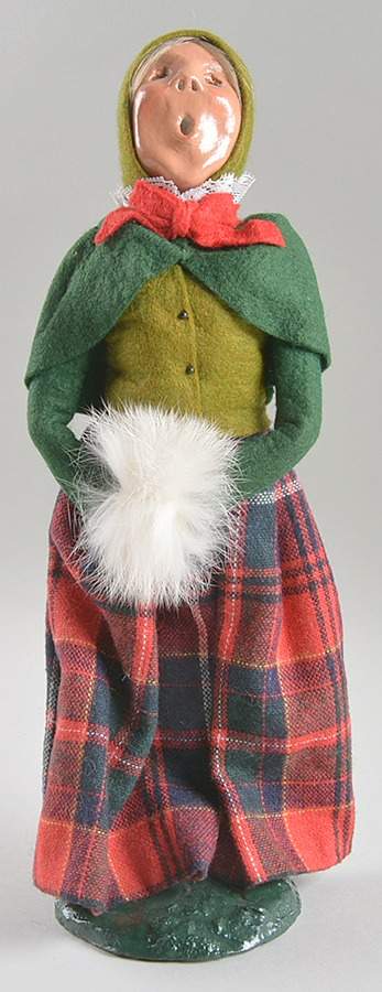Traditional Assorted Carolers Grandmother With Muff-Olive Green Top - No Box by Byers' Choice Ltd-1