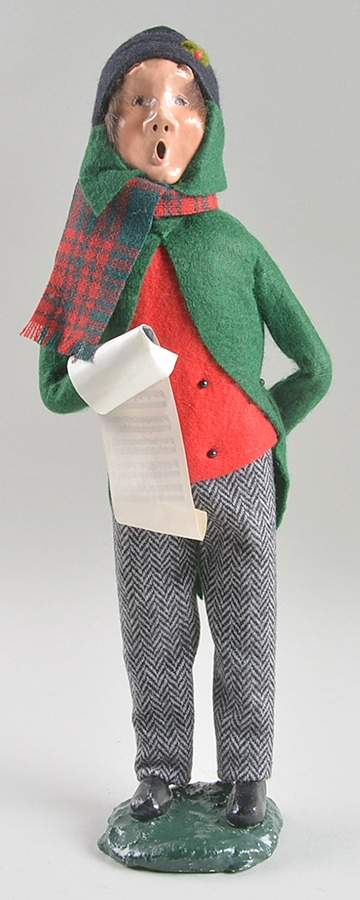 Traditional Assorted Carolers Man With Music-Green Coat - No Box by Byers' Choice Ltd-1