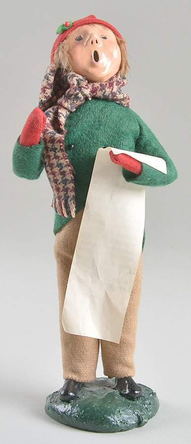 Traditional Assorted Carolers Boy With Music-Green - No Box by Byers' Choice Ltd-1