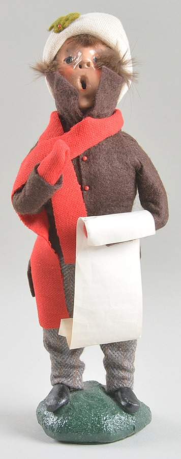 Traditional Assorted Carolers Boy With Music-Brown Coat - No Box by Byers' Choice Ltd-1