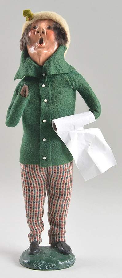 Traditional Assorted Carolers Man With Music-Green Coat-Brown Hat - No Box by Byers' Choice Ltd-1