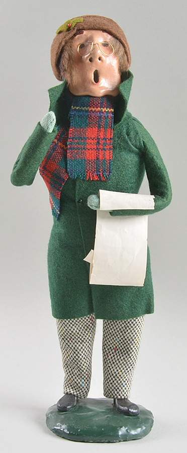 Traditional Assorted Carolers Glasses Man With Music-Green Coat - No Box by Byers' Choice Ltd-1