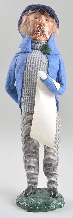 Traditional Assorted Carolers Mustache Man-Light Blue Coat - No Box Nb1304 by Byers' Choice Ltd-1