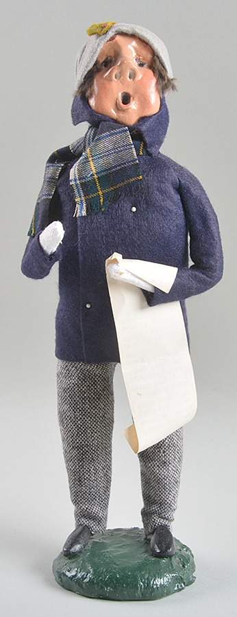 Traditional Assorted Carolers Man With Music-Blue Coat Grey Hat - No Box Nb1303 by Byers' Choice Ltd-1