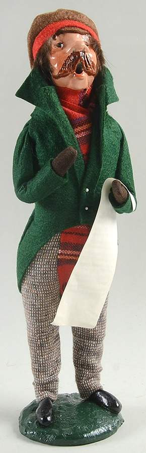 Traditional Assorted Carolers Mustache Man With Music-Green - No Box by Byers' Choice Ltd-1