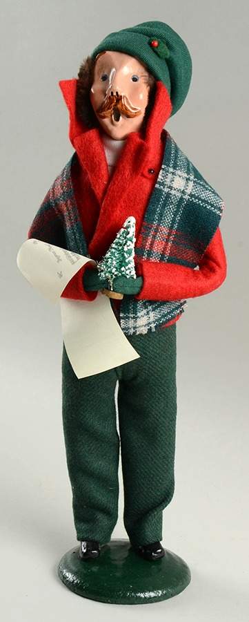 Traditional Assorted Carolers Man With Music And Tree-Red Coat - Nb1366, No Box by Byers' Choice Ltd-1
