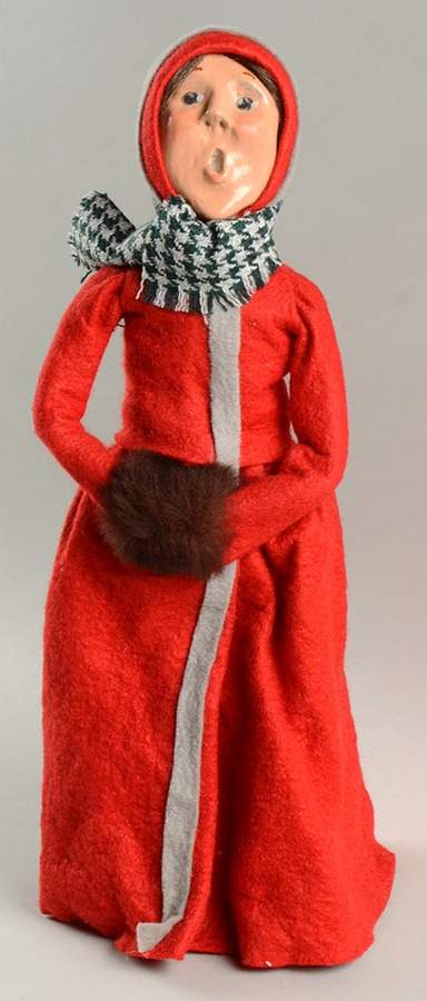 Traditional Assorted Carolers Woman With Black Muff-Red Dress - Nb1364, No Box by Byers' Choice Ltd-1
