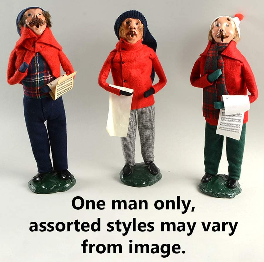 Traditional Assorted Carolers Mustache Man With Music-Red Coat - No Box Nb1282 by Byers' Choice Ltd-1