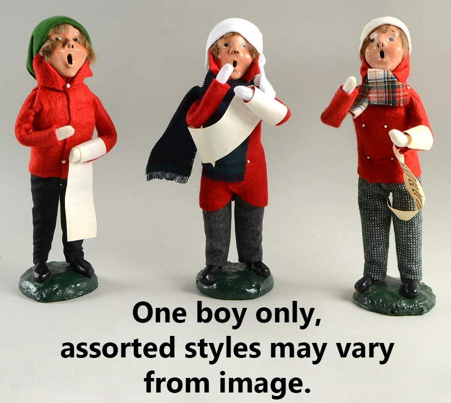 Traditional Assorted Carolers Boy With Music-Red Coat - No Box Nb1274 by Byers' Choice Ltd-1