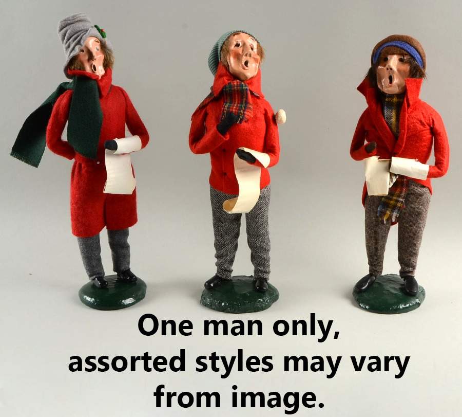 Traditional Assorted Carolers Man With Music-Red Coat - No Box Nb1269 by Byers' Choice Ltd-1