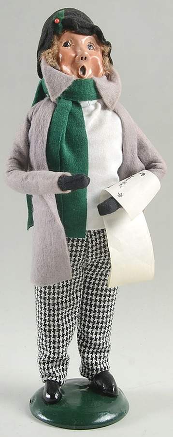 Traditional Assorted Carolers Man With Music-Grey Coat - Nb1399, No Box by Byers' Choice Ltd-1