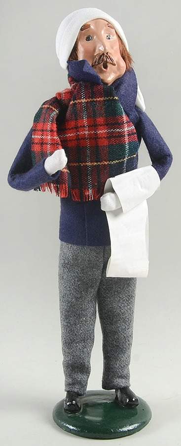 Traditional Assorted Carolers Mustache Man With Music-Blue Coat - Nb1392, No Box by Byers' Choice Ltd-1