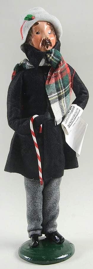 Traditional Assorted Carolers Mustache Man Wth Music & Candy Cane-Blac - Nb1389, No Box by Byers' Choice Ltd-1
