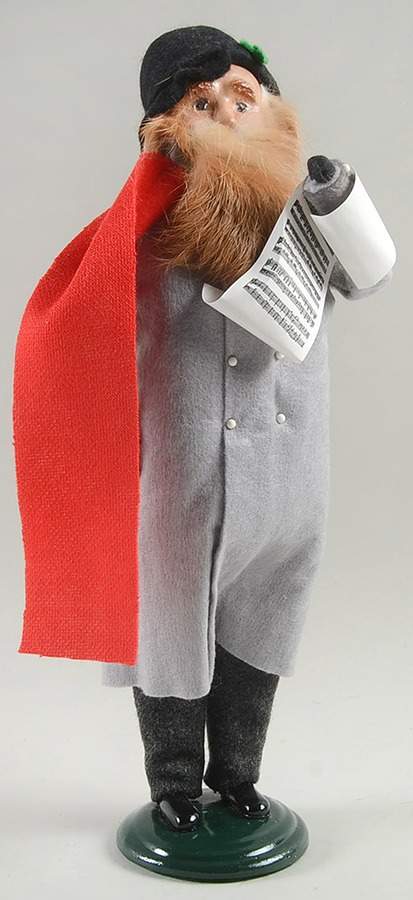 Traditional Assorted Carolers Bearded Man With Music-Grey Coat - Nb1387, No Box by Byers' Choice Ltd-1
