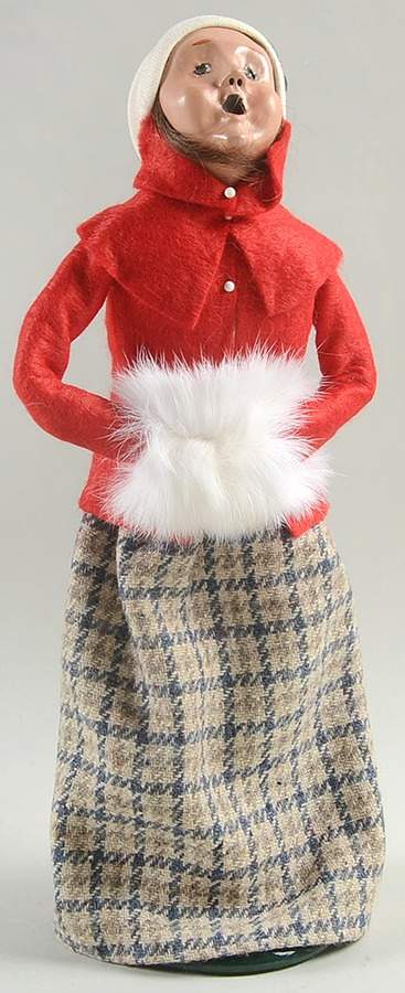 Traditional Assorted Carolers Woman With Muff-Red Coat - Nb1381, No Box by Byers' Choice Ltd-1
