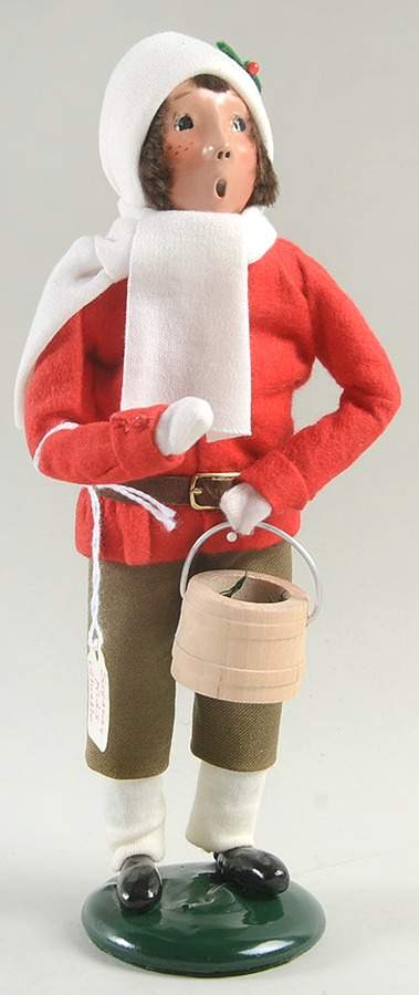 Traditional Assorted Carolers Boy With Bucket-Red Coat - Nb1368, No Box by Byers' Choice Ltd-1
