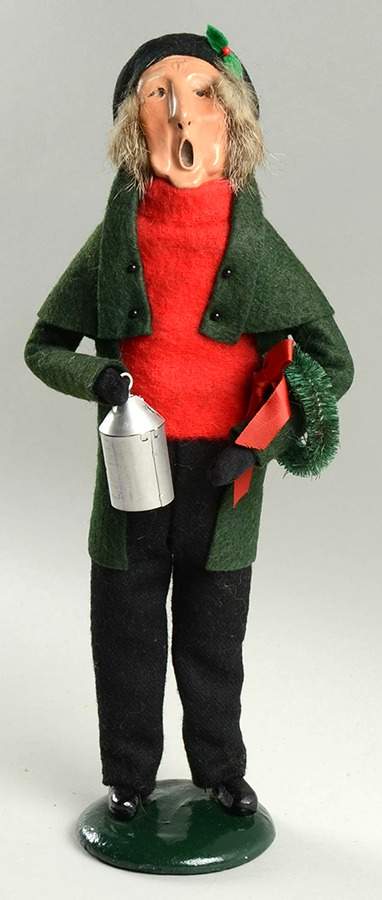 Traditional Assorted Carolers Man With Lantern And Wreath-Green Coat - No Box Nb1450 by Byers' Choice Ltd-1