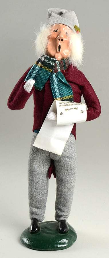 Traditional Assorted Carolers Grandfather With Music-Burgundy Coat - No Box Nb1449 by Byers' Choice Ltd-1