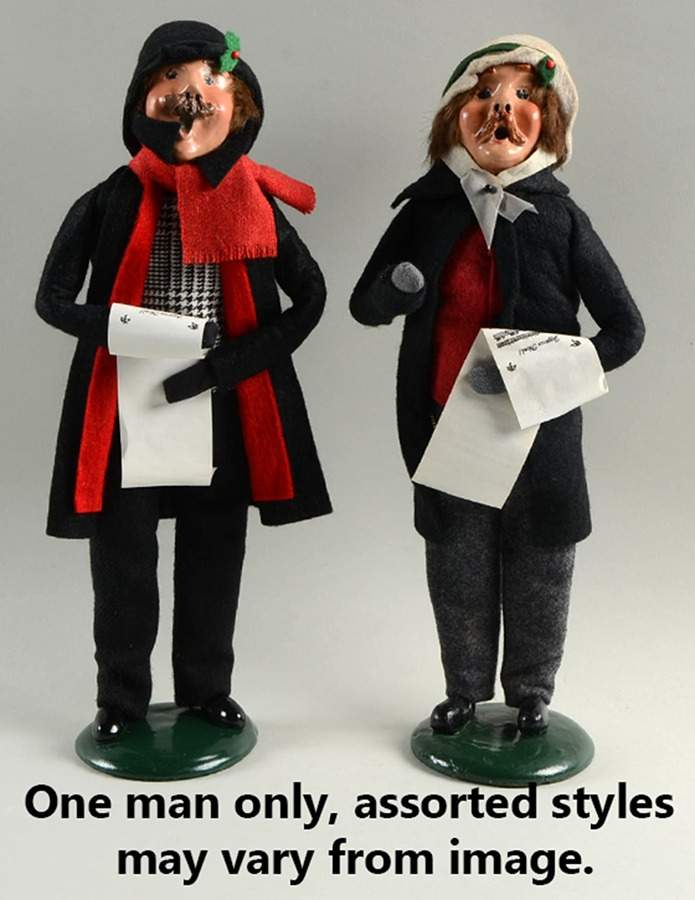 Traditional Assorted Carolers Mustache Man With Music-Black Coat - No Box Nb1435 by Byers' Choice Ltd-1